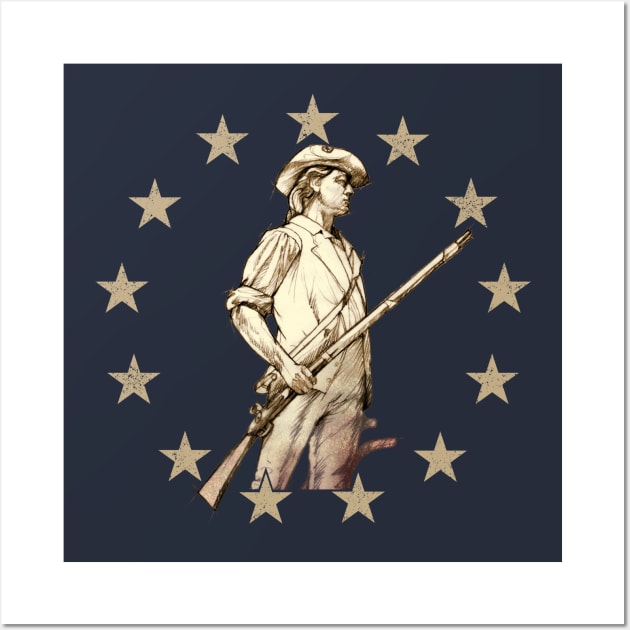 Concord Minuteman Drawing Wall Art by cartogram